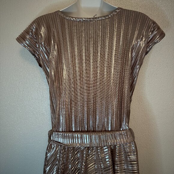 Sarah Bibb rose gold metallic swing dress size small / medium - Picture 6 of 12